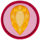 Golden Citrine Pink Circle Badge (Iron-On)