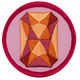 Orange Sapphire Pink Circle Badge (Iron-On)