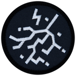 A lightning strike on a black background.
