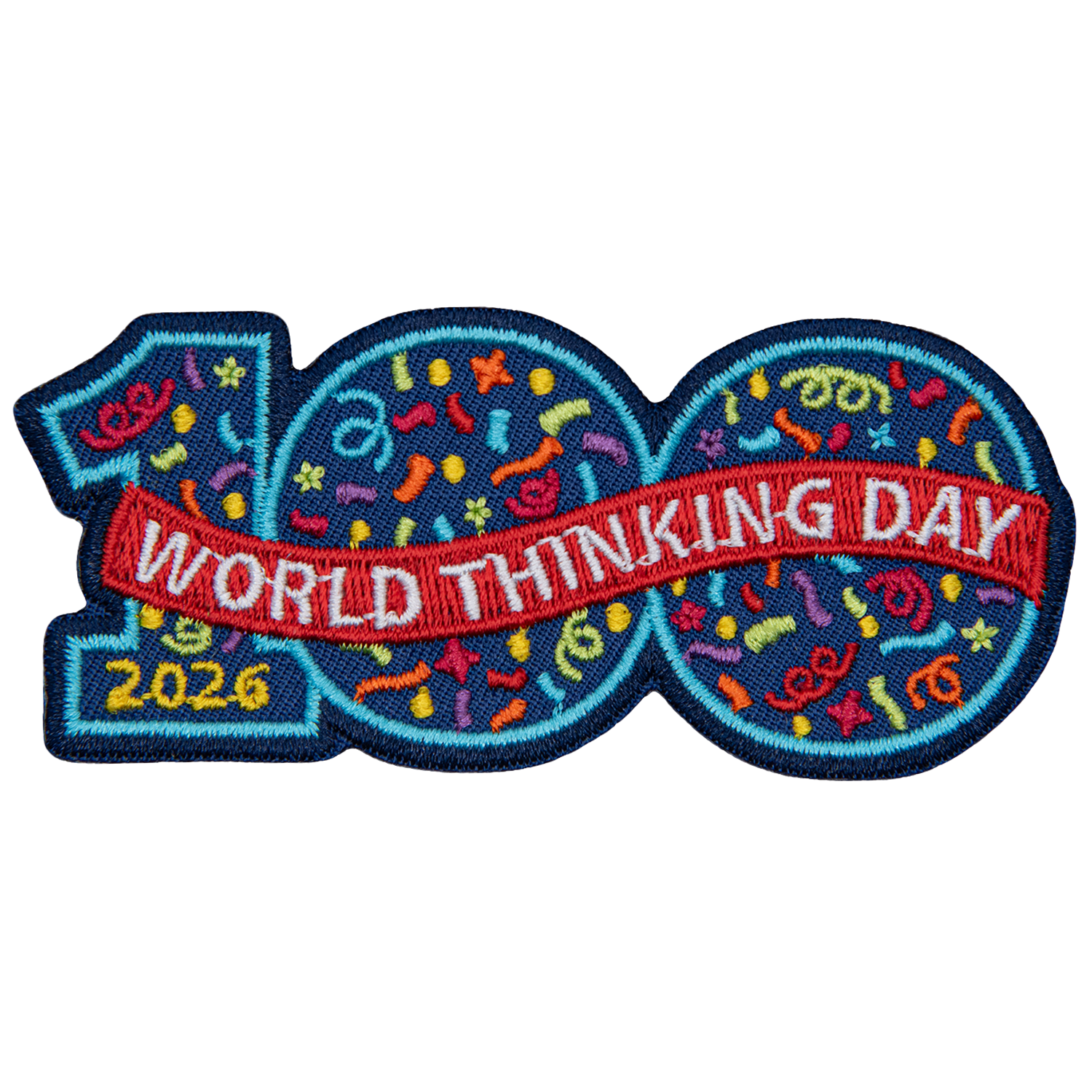 The number 100 with the words World Thinking Day across it. 