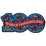 The number 100 with the words World Thinking Day across it. 