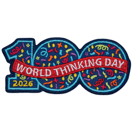 The number 100 with the words World Thinking Day across it. 