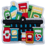 A basket of nonperishable food products.