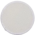 This blank circular patch is made so you can sew your design onto it. The patch has a white merrow border.