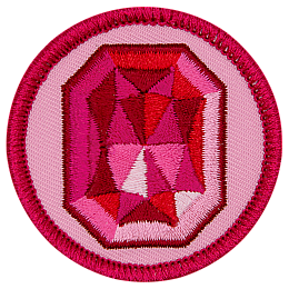 A red ruby on a blue background.
