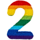 Rainbow Number - 2 (Iron-On)