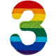 Rainbow Number - 3 (Iron-On)