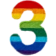 Rainbow Number - 3 (Iron-On)