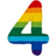 Rainbow Number - 4 (Iron-On)