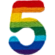 Rainbow Number - 5 (Iron-On)