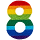 Rainbow Number - 8 (Iron-On)