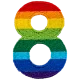 Rainbow Number - 8 (Iron-On)