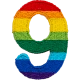 Rainbow Number - 9 (Iron-On)
