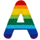 Rainbow Letter - A (Iron-On)