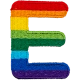 Rainbow Letter - E (Iron-On)