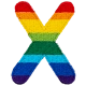 Rainbow Letter - X (Iron-On)