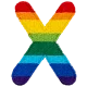 Rainbow Letter - X (Iron-On)
