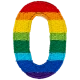 Rainbow Number - 0 (Iron-On)