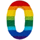 Rainbow Number - 0 (Iron-On)
