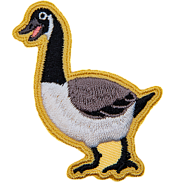 A Canada Goose honking, outlined in soft yellow.