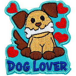 A brown puppy is on top of the words dog Lover.