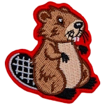 A chibi beaver sits on its hind legs.