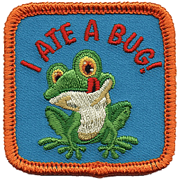 A frog with her tongue out under the words I Ate A Bug!