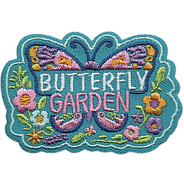 A butterfly with the words Butterfly Garden across its wings.