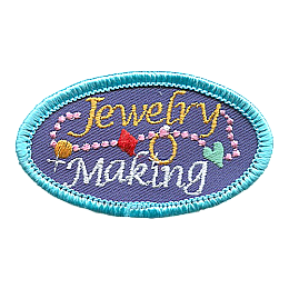 The words Jewelry Making are in the centre of jewellery pieces.