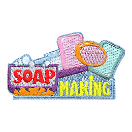 A bunch of bars of soap surrounded the words Soap Making.