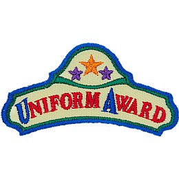 This arching crest displays the text Uniform Award with three stars above it.