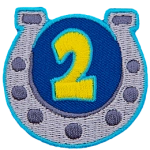 A horseshoe displays the number 2 to symbolize the second-year achievement.