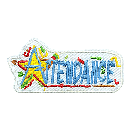The word Attendance with a star around the A. 