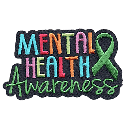 The words Mental Health Awareness next to a green awareness ribbon.