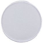 This white circular twill patch has a white merrow border. Perfect for creating your own patch.