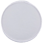 This white circular twill patch has a white merrow border. Perfect for creating your own patch.
