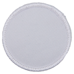 A white circle badge.