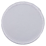 A white circle badge.