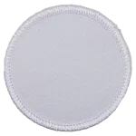 A white circle badge.