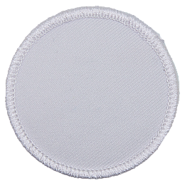 A white circle badge.