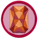 Orange Sapphire Pink Circle Badge (Iron-On)