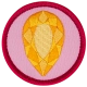 Golden Citrine Pink Circle Badge (Iron-On)