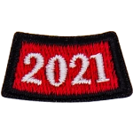 This arched rocker displays the year number 2021.