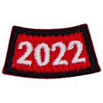 This arched rocker displays the year number 2022.