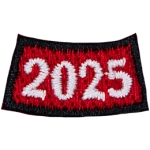 This arched rocker displays the year number 2025.
