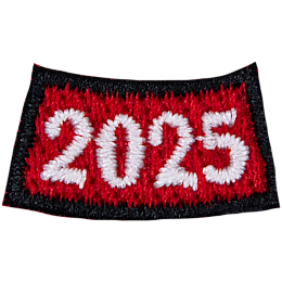 This arched rocker displays the year number 2025.