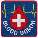 The words Blood Donor under a blood droplet.