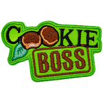 The words Cookie Boss have the two Os in Cookie replaced with cookies.