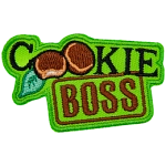 The words Cookie Boss have the two Os in Cookie replaced with cookies.