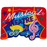 The words Musical Theatre are in the middle of a cacophony of musical notes.